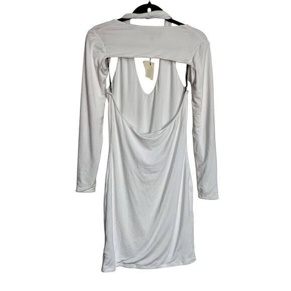 Revolve SER.O.YA Dress Womens Size Large White Lana Mini Sleeveless Halter Shrug - Picture 3 of 12